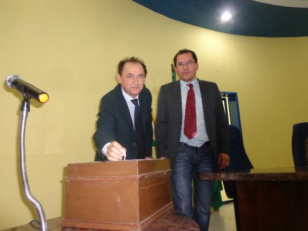 Vereadores Ant&ocirc;nio Reis (PSDC) e Lauro C&eacute;sar de Moraes (PDT).(Imagem:FlorianoNews)
