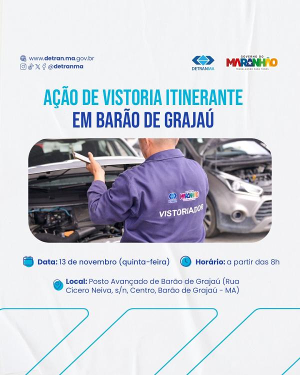  Bar&atilde;o de Graja&uacute; recebe a&ccedil;&atilde;o de vistoria itinerante nesta quinta-feira (13)(Imagem:Divulga&ccedil;&atilde;o)