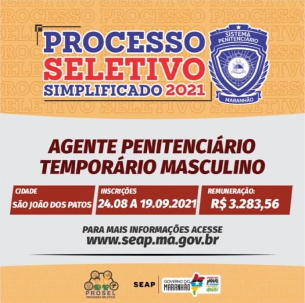 Governo do Maranhão abre inscrições para Processo Seletivo Simplificado em São João dos Patos