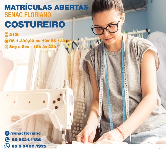 Senac de Floriano promove curso de Costureiro