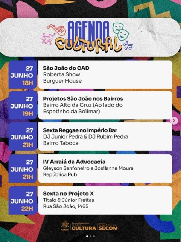 Agenda Cultural(Imagem:Reprodu&ccedil;&atilde;o/Instagram)