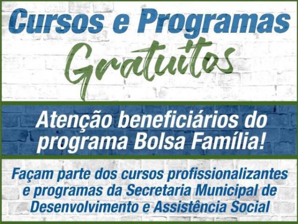 Inscrições de cursos profissionalizantes para beneficiários do Bolsa Família encerram nessa quinta-f
