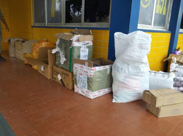  PRF apreende mais de 4 mil produtos importados ilegalmente em &ocirc;nibus no Piau&iacute;.(Imagem: Divulga&ccedil;&atilde;o /PRF )