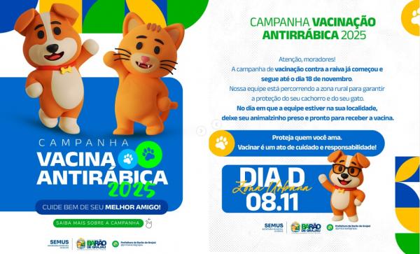 Barão de Grajaú inicia Campanha de Vacinação Antirrábica 2025