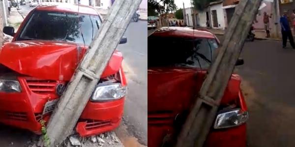 Bandidos fogem em carro roubado e provocam acidente em Teresina