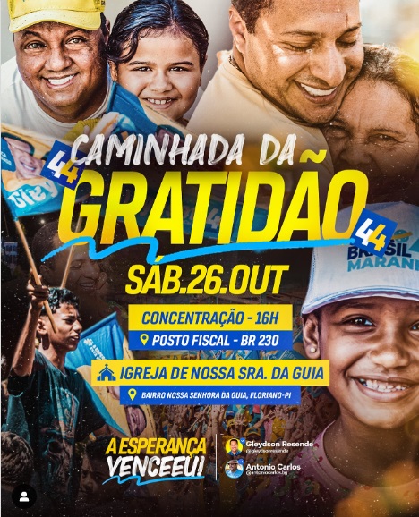 Gleydson Resende e Antônio Carlos realizarão "Caminhada da Gratidão" neste sábado