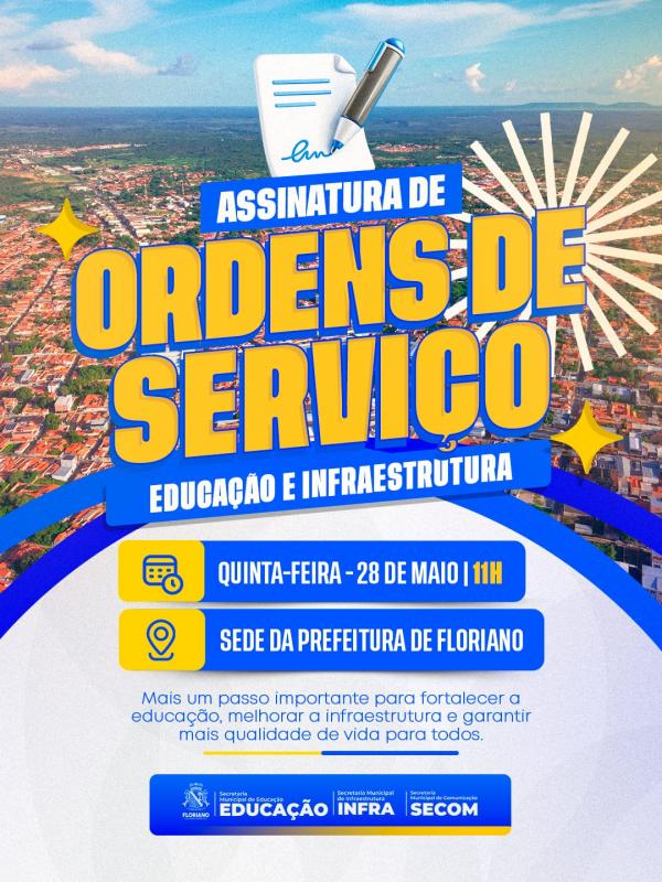Prefeitura de Floriano realiza visita técnica e assinatura de ordens de serviço nesta quinta-feira