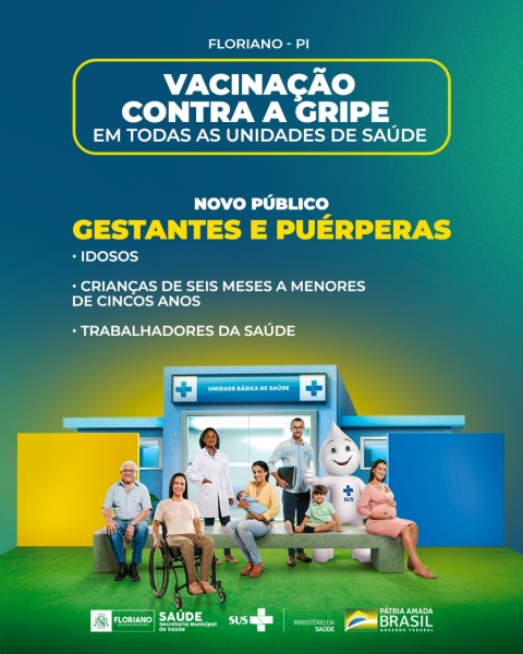 Grávidas e puérperas podem se vacinar contra a gripe em Floriano