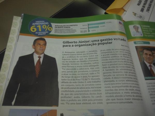 Revista Boletim dos Munic&iacute;pios destaca administra&ccedil;&atilde;o de Gilberto J&uacute;nior .(Imagem:FlorianoNews)