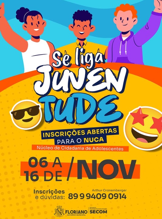 Inscrições abertas para o NUCA em Floriano: espaço de protagonismo juvenil e transformação social