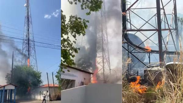 Homem é flagrado provocando incêndio que atingiu torre de transmissão no Piauí