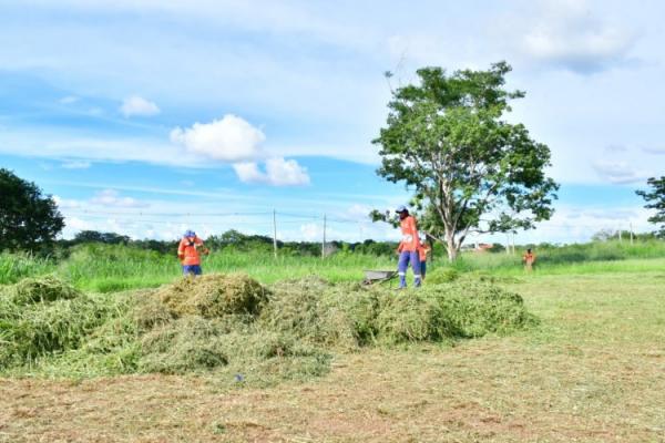  Parceria entre Infraestrutura e Esportes de Floriano come&ccedil;am limpeza nos campos de v&aacute;rzea da cidade(Imagem:Secom)