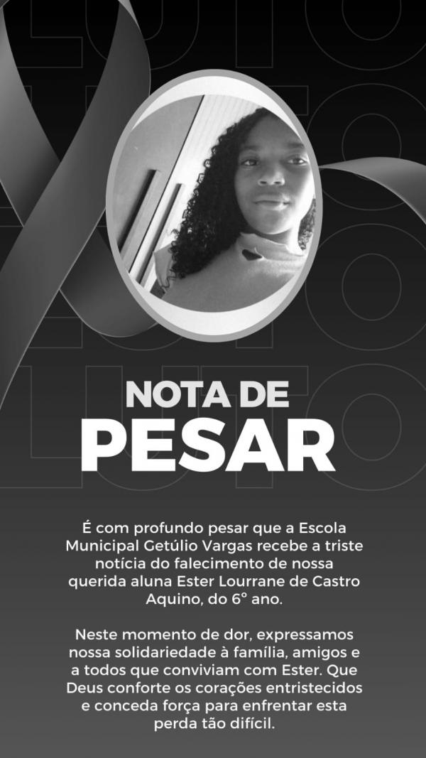 Nota de pesar - Ester Lourrane(Imagem:Divulga&ccedil;&atilde;o)