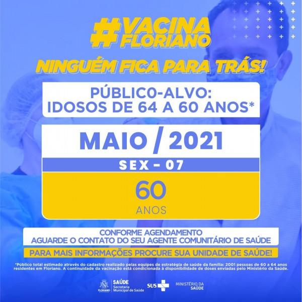 Floriano anuncia vacinação contra Covid-19 para idosos de 60 anos de idade