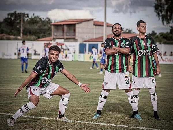  Nathan Cachorr&atilde;o, Janeudo e Gabriel Vieira, em vit&oacute;ria do Fluminense-PI pelo Piauiense.(Imagem:Weslley Douglas/Fluminense E.C. )