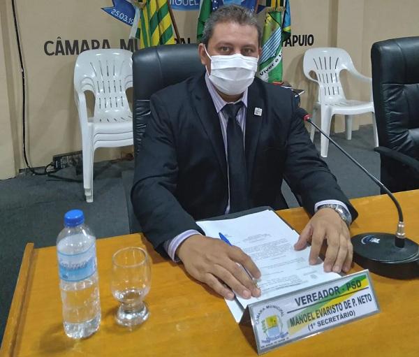 O vereador Manoel Evaristo de Paiva Neto, conhecido como Netinho (PSD).(Imagem:Reprodu&ccedil;&atilde;o)