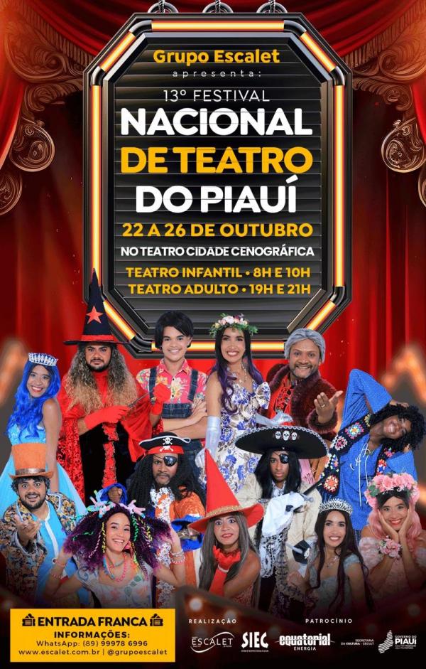 Festival Nacional de Teatro de Floriano deve reunir grupo de todo Brasil