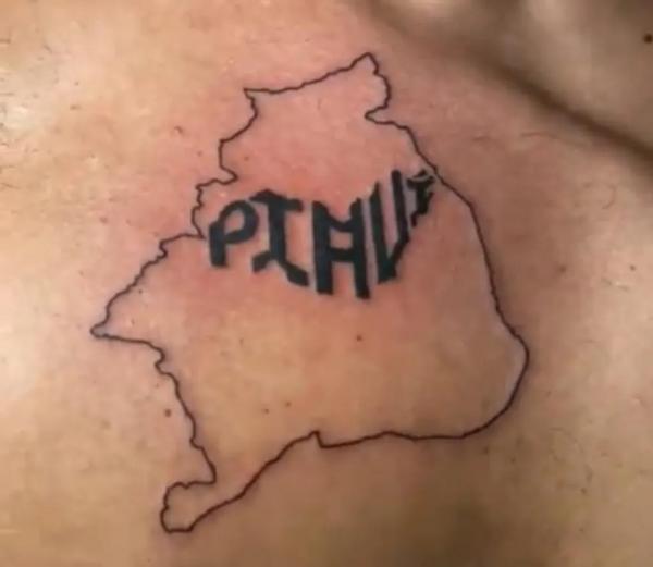 Tatuagem em homenagem ao Nordeste.(Imagem:Arquivo Pessoal/M&aacute;riton Borges)