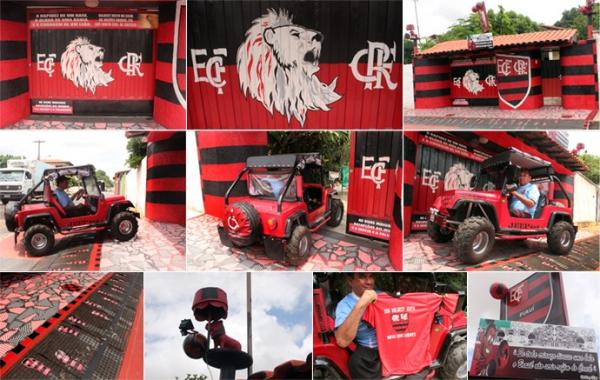 Cora&ccedil;&atilde;o vermelho e preto de Valdecy Xisto revela paix&atilde;o pelos times rubro-negros.(Imagem:Abdias Bideh/GloboEsporte.com)