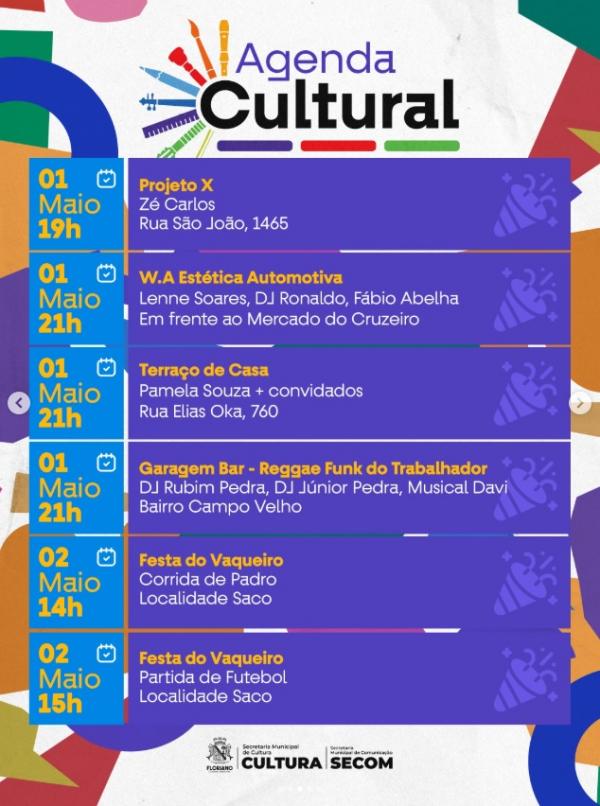 Agenda cultural movimenta feriado e fim de semana em Floriano com diversas atrações.(Imagem:FlorianoNews)