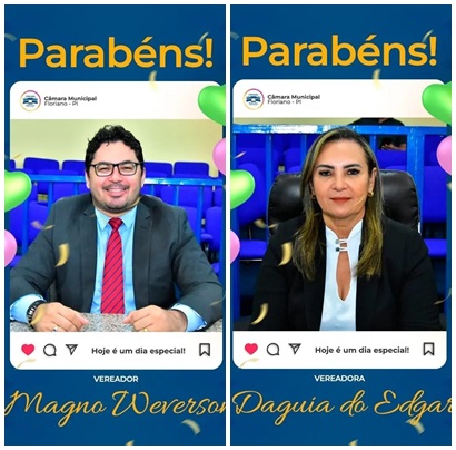 Câmara Municipal de Floriano parabeniza vereadores pelos seus aniversários