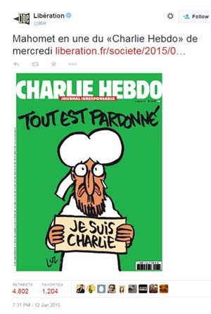 Grupos muçulmanos pedem calma por novo número do 'Charlie Hebdo'