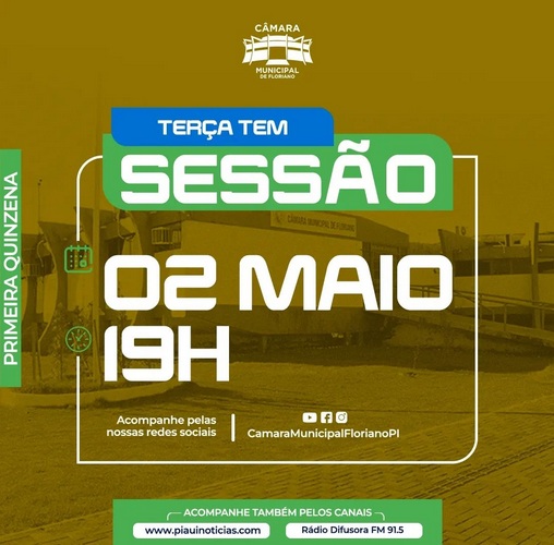 Câmara Municipal de Floriano inicia primeiro ciclo de sessões ordinárias de maio nesta terça