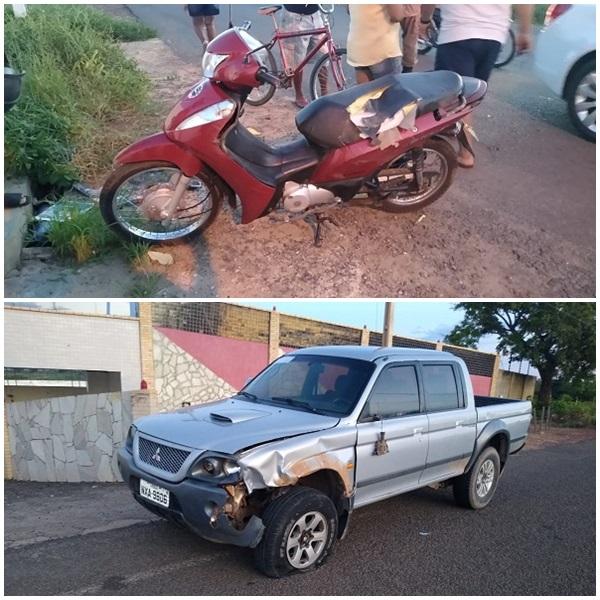 Acidente entre carro e moto deixa pessoa morta e outra ferida no bairro Guia em Floriano.(Imagem:Divulga&ccedil;&atilde;o)