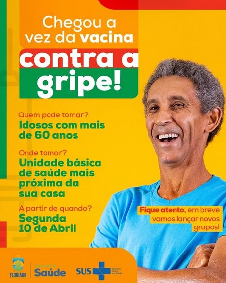 Idosos com mais de 60 anos são os primeiros a receber a vacina contra a gripe em Floriano