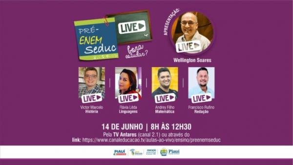 Seduc realiza 8ª revisão Pré-Enem Live no próximo domingo (14)
