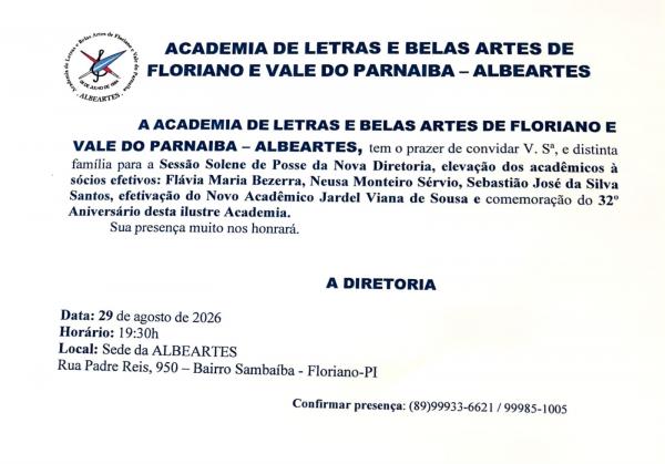 ALBEARTES realiza sessão solene de posse da nova diretoria e celebra 32 anos de história