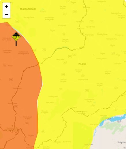 15 cidades do Piauí estão em alerta de chuvas intensas, segundo o INMET