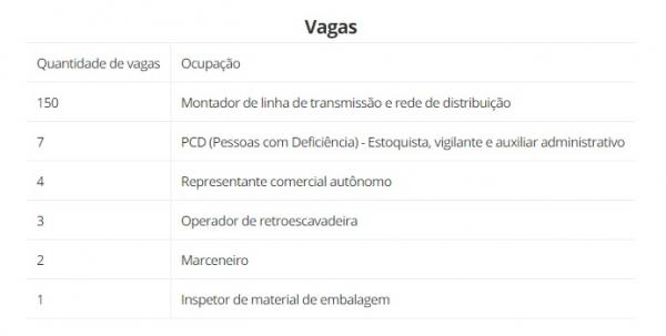 Vagas(Imagem:Fonte: Sine-PI)