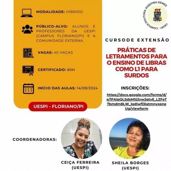 Curso de extensão da Uespi oferece formação em libras para surdos no Campus de Floriano