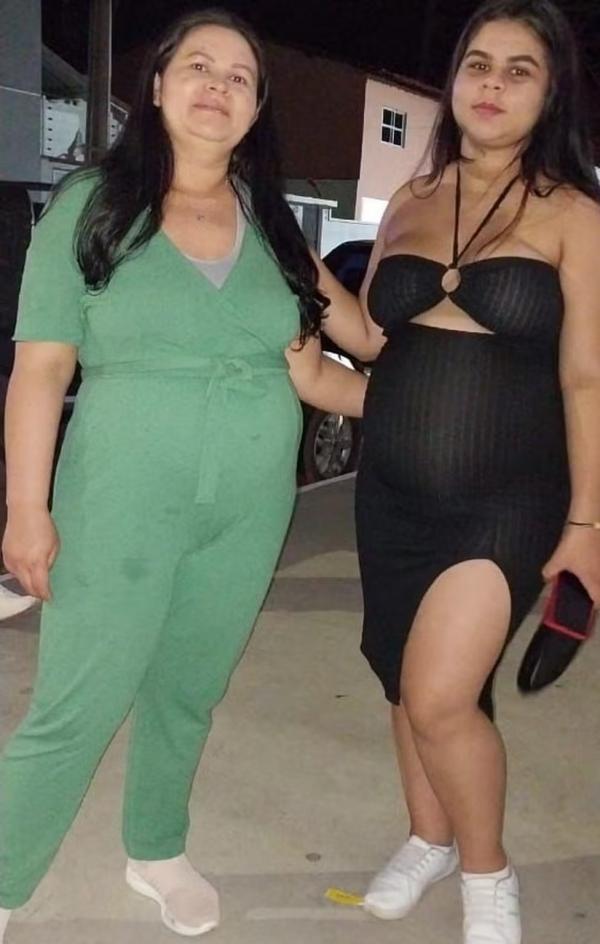 Margarida e a filha Maria tiveram filhos no mesmo dia, em hospital de Pedro II, no Piau&iacute;.(Imagem:Arquivo Pessoal)