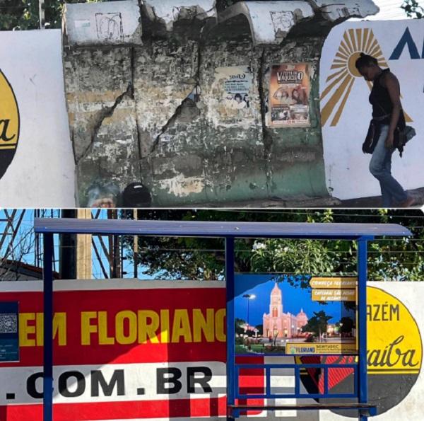 Parada de ônibus em Floriano passa por revitalização e oferece mais conforto aos usuários