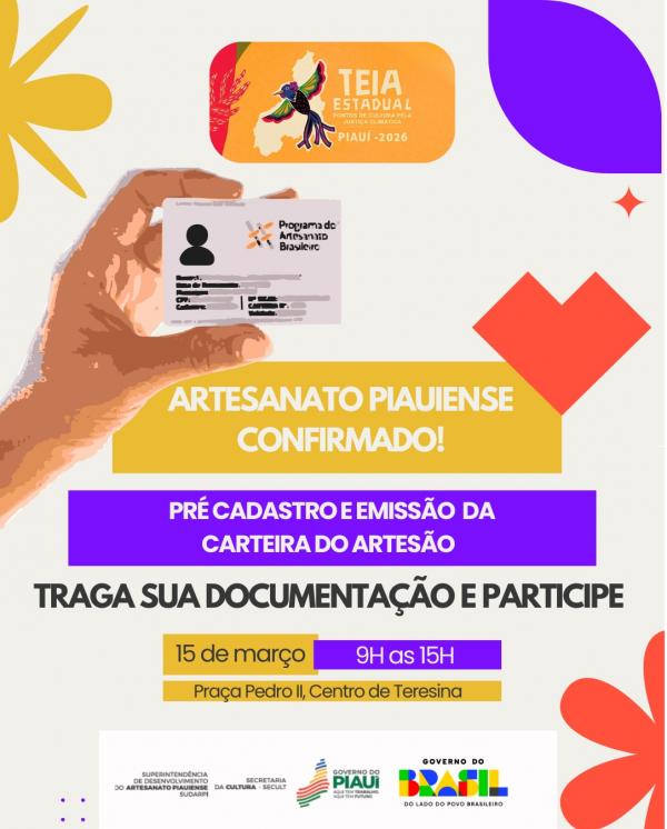 Sudarpi ofertará emissão de carteira para artesãos durante feira da Teia Estadual dos Pontos de Cult