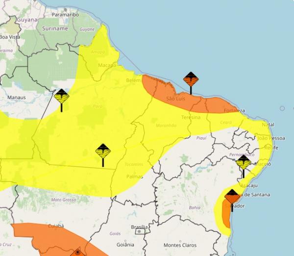 Inmet emite alertas de chuvas intensas para 32 cidades do Piauí neste final de semana