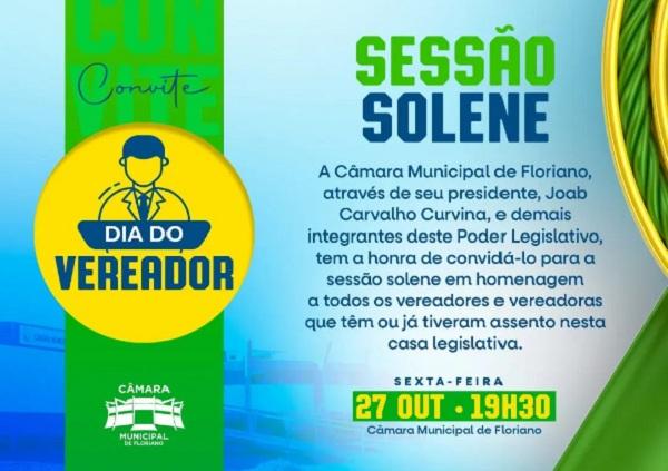 Câmara Municipal realiza nesta sexta (27) sessão solene em homenagem aos vereadores de Floriano