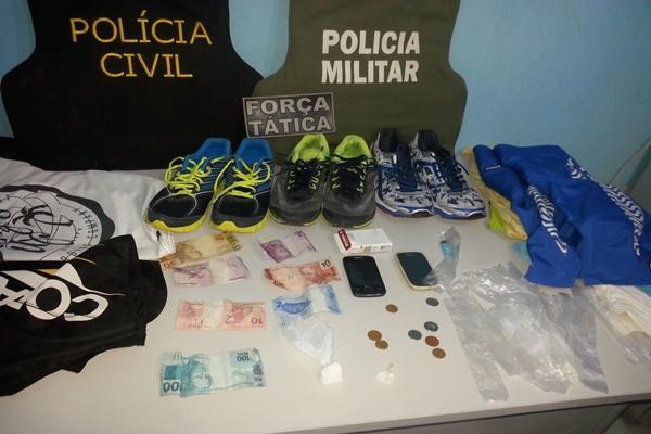 Material encontrado com o traficante(Imagem:Pol&iacute;cia Civil)
