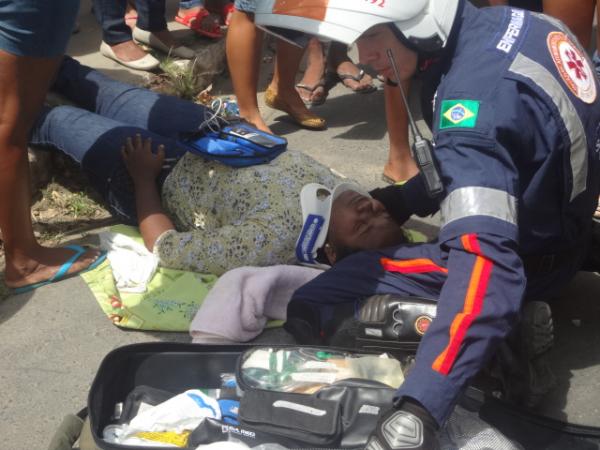 Acidente entre duas motos deixa uma pessoa ferida no Centro de Floriano