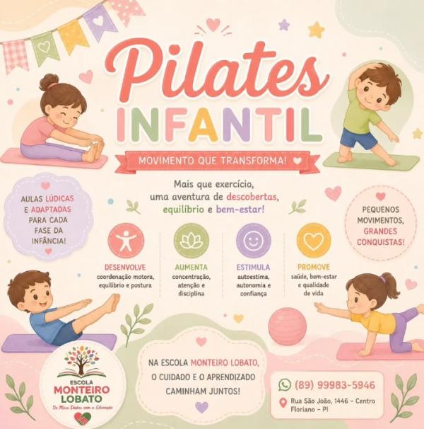 Escola Monteiro Lobato anuncia Pilates Infantil e prepara novidades para o segundo semestre