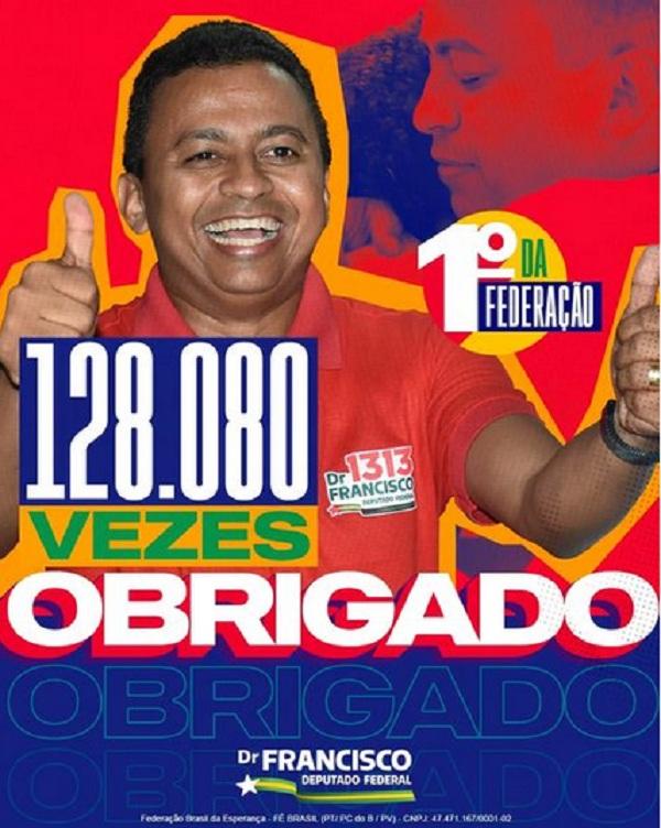 Dr. Francisco Costa &eacute; eleito deputado federal com mais de 128 mil votos.(Imagem:Reprodu&ccedil;&atilde;o/Instagram)