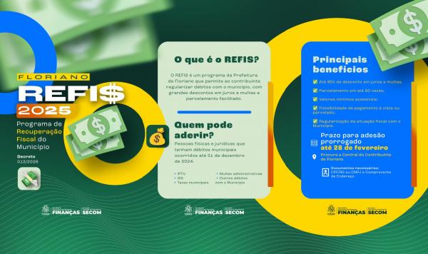 Prefeitura de Floriano estende prazo de adesão ao REFIS até 28 de fevereiro