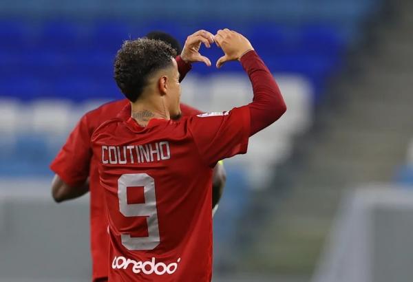 Philippe Coutinho comemora o gol marcado em sua estreia pelo Al Duhail, do Catar.(Imagem:Divulga&ccedil;&atilde;o / Al Duhail SC)
