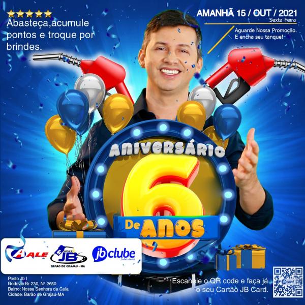 Aniversário de 6 anos do Posto JB I ocorrerá nesta sexta-feira (15)