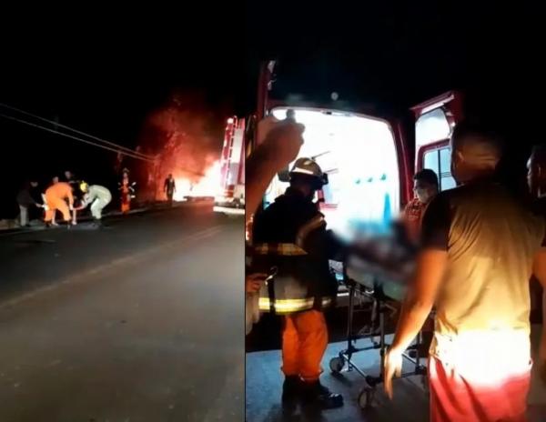 Homem sofre queimaduras após bater carro e derrubar poste na Zona Norte de Teresina