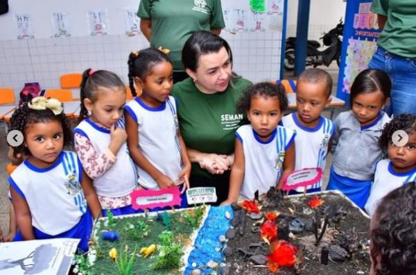 Departamento de Educa&ccedil;&atilde;o Ambiental promove atividades l&uacute;dicas sobre queimadas em escola de Floriano.(Imagem:Reprodu&ccedil;&atilde;o/Instagram)
