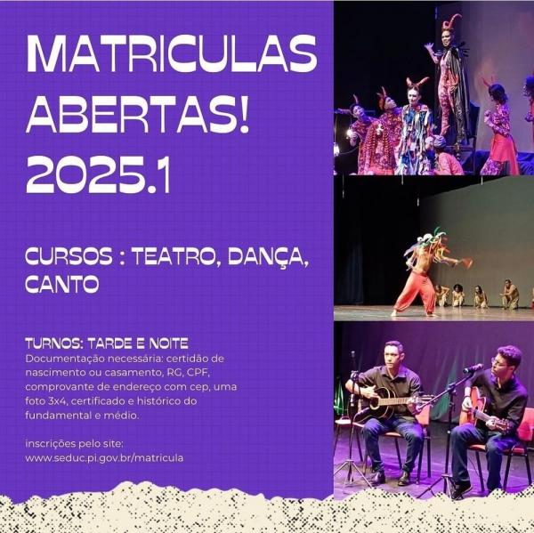 Escola de Teatro Professor Gomes Campos abre matrículas para cursos de teatro, música e dança