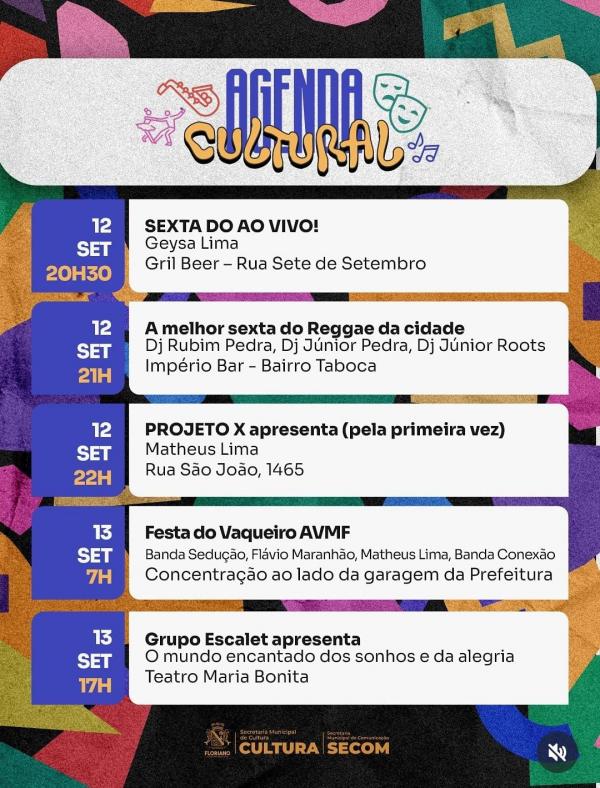 Fim de semana cultural em Floriano traz música, arte e diversão para todas as idades